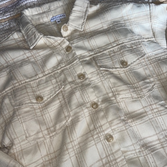 Baltic Born Women’s Off White Joanna Plaid Shacket / Button Up Top / Shirt - Picture 8 of 10